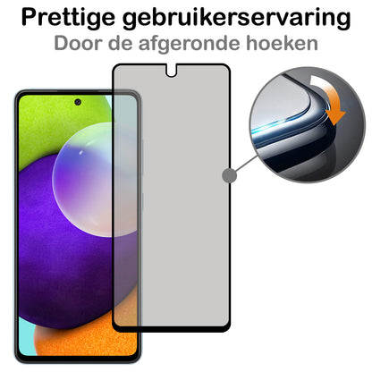 Samsung A52 Screenprotector Gehard Glas - Privacy