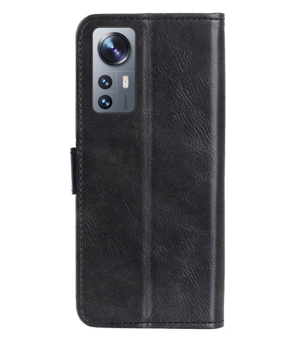 Xiaomi 12X Hoesje Bookcase Cover met Kaarthouder - Zwart