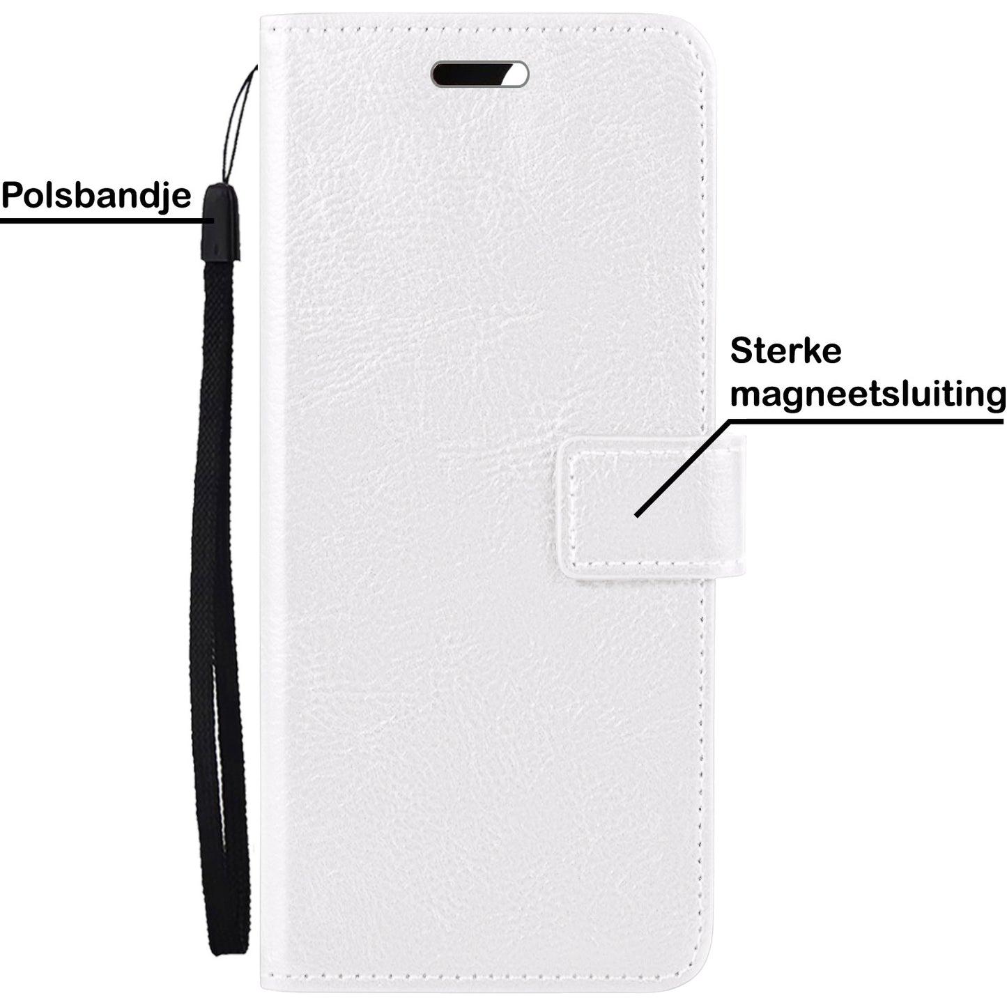 iPhone 14 Pro Max Hoesje Book Case Kunstleer - Wit