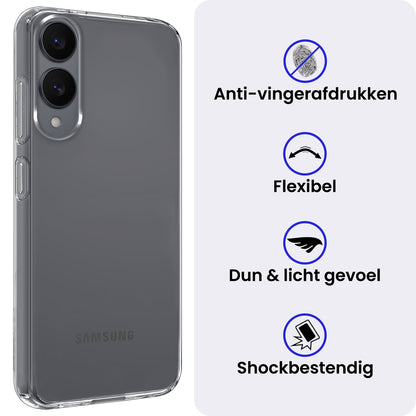 Samsung S25 Edge Hoesje Siliconen Backcover Lichtgewicht - Transparant