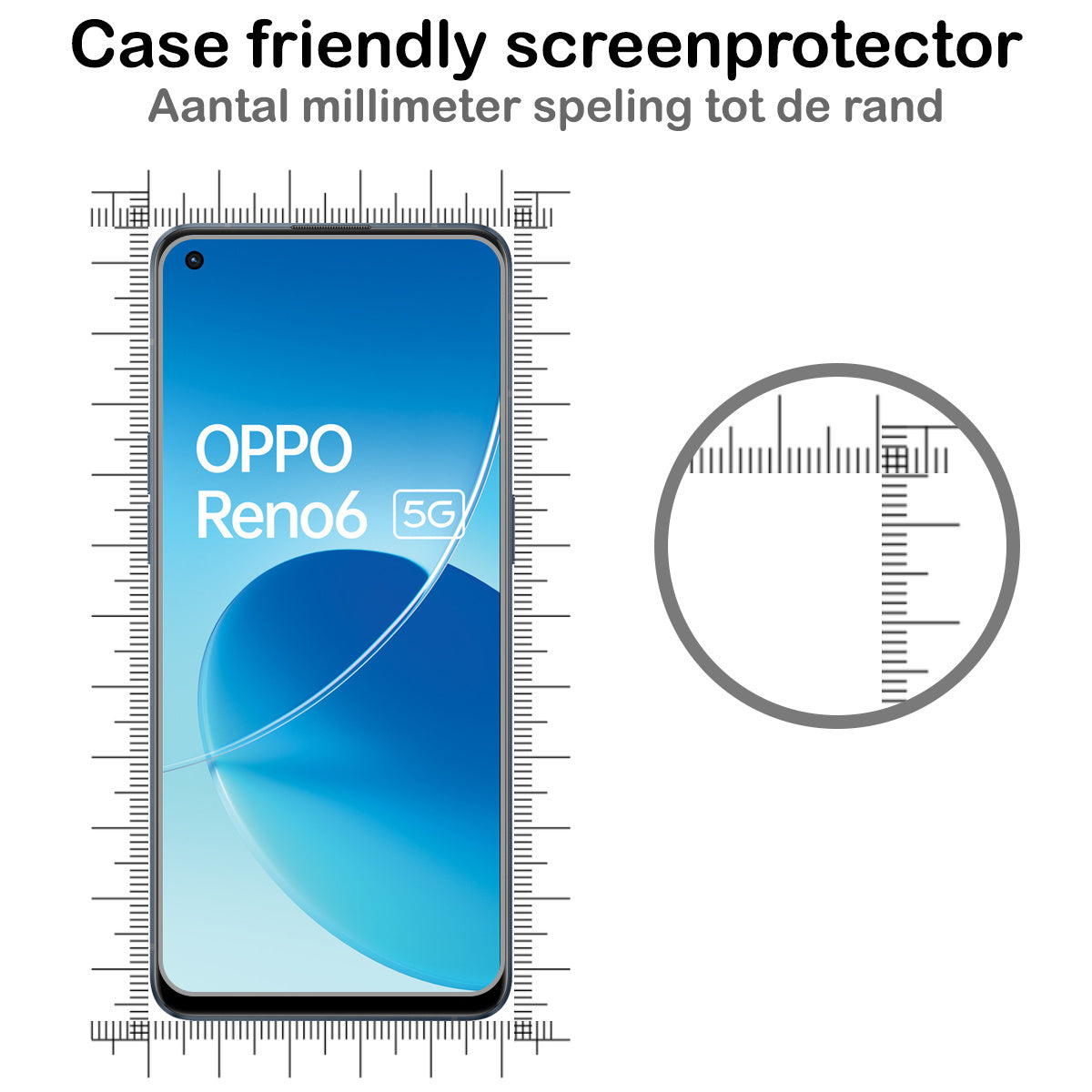 OPPO Reno 6 Screenprotector Tempered Glass