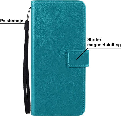 Samsung A32 5G Hoesje Bookcase Cover met Kaarthouder - Turquoise
