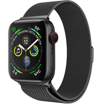 Polsbandje Met Magneetsluiting Geschikt voor Apple Watch SE 40 mm Bandje Milanees - Zwart