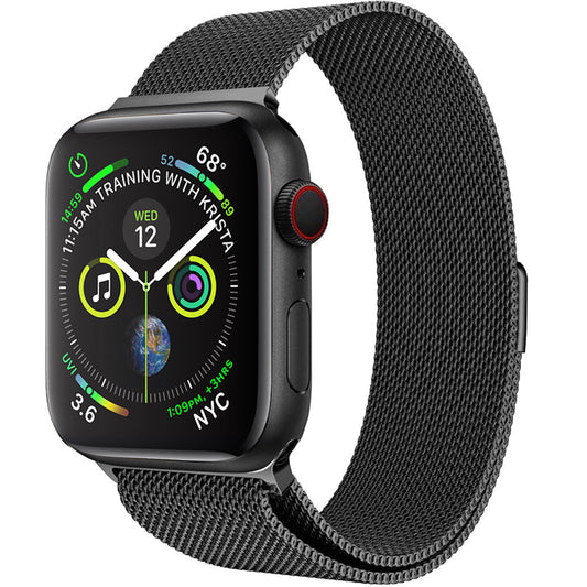 Milanese Horlogeband Geschikt voor Apple Watch SE 40 mm Bandje Milanees - Polsbandje Met Magneetsluiting Geschikt voor Apple Watch SE 40 mm Bandje Milanees - Zwart