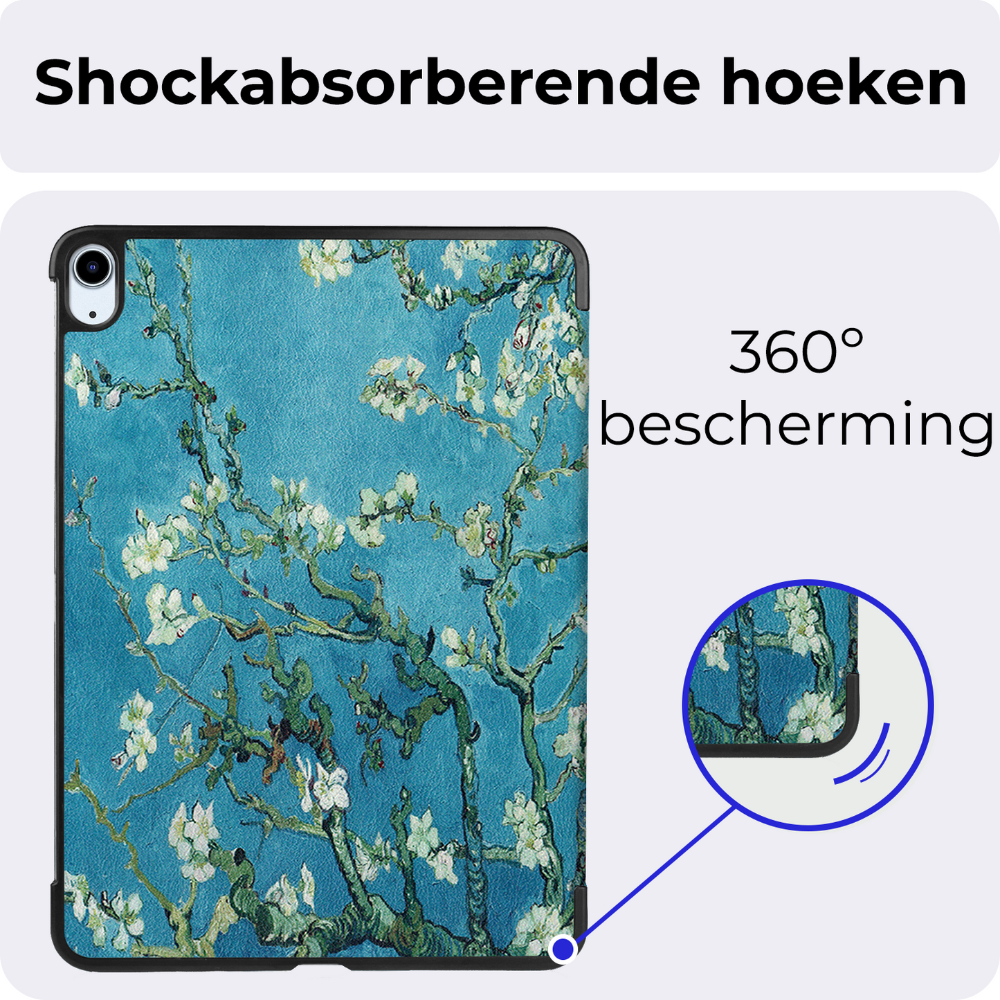 iPad Air 2024 (11 inch) Hoesje Book Case Met Apple Pencil Uitsparing - Bloesem