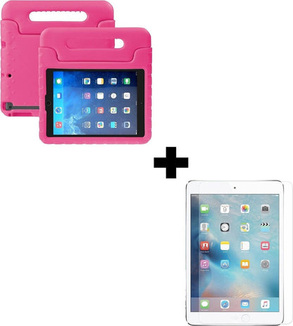 iPad Mini 4/5 Hoesje Kids Cover Bumper Met Screenprotector - Roze