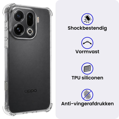 OPPO Find X9 Pro Hoesje Shockproof Backcover Siliconen - Transparant
