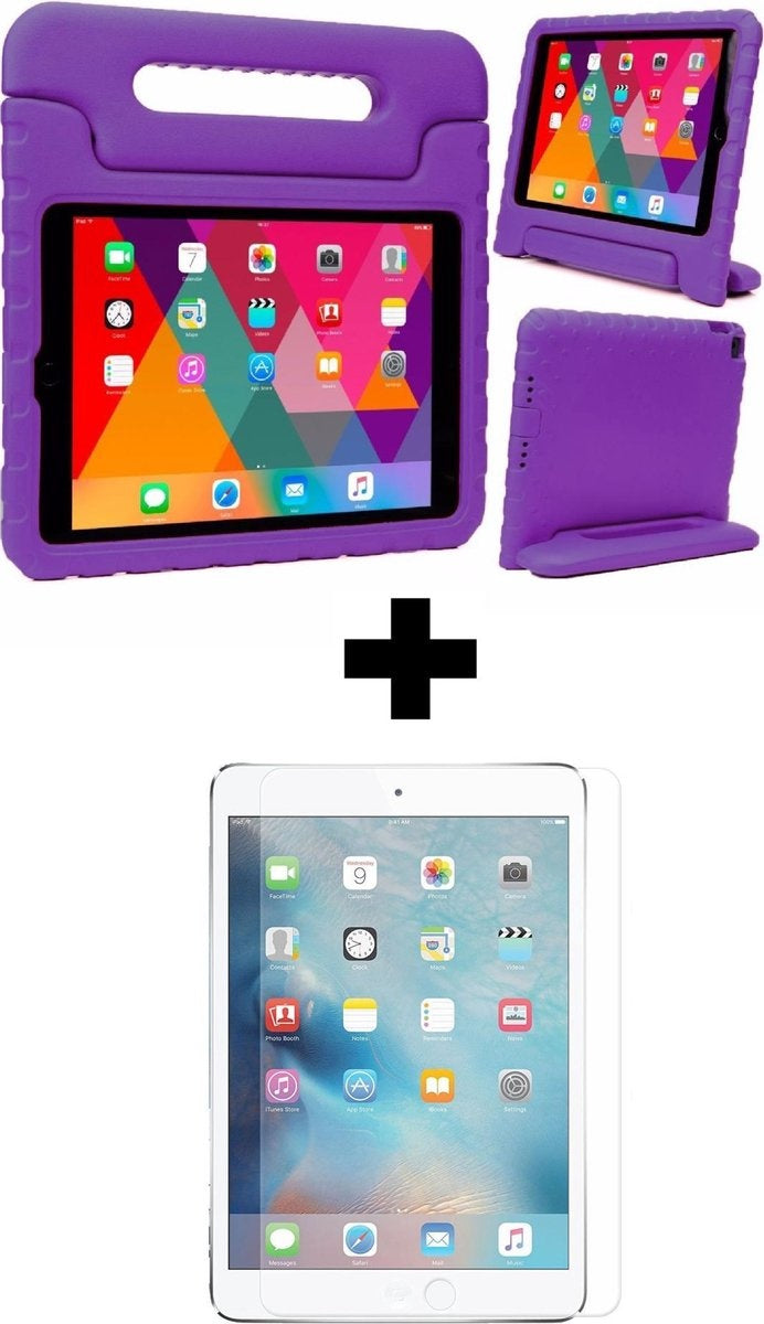 iPad Pro 10.5 / Air 3 Hoesje Kids Cover Bumper Met Screenprotector - Paars