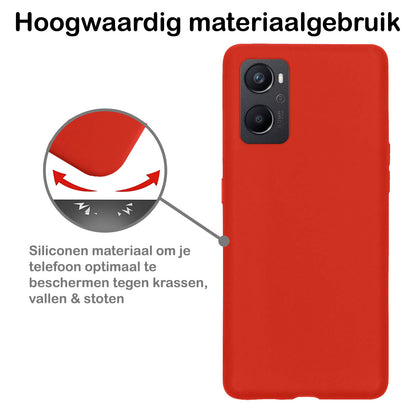 OPPO A76 Hoesje Siliconen Backcover Lichtgewicht - Rood