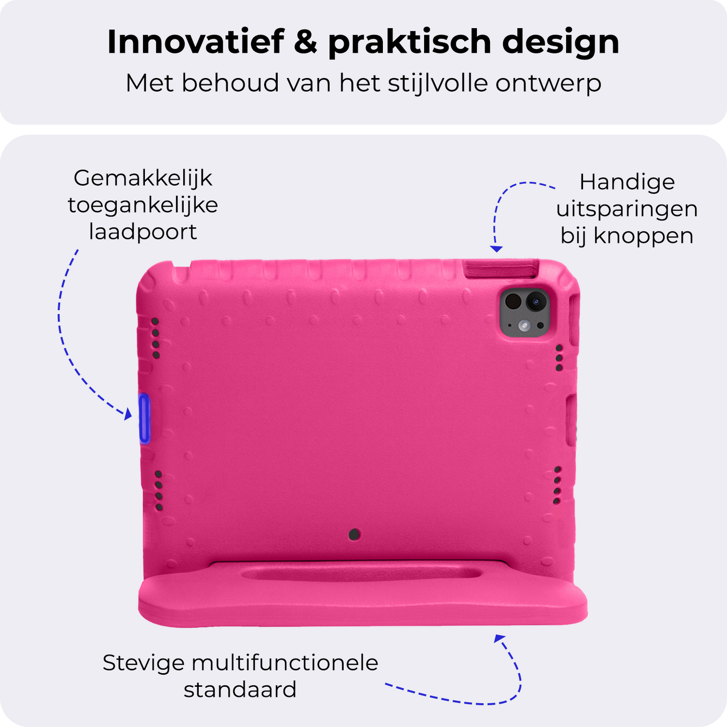 iPad Pro 2024 (13 inch) Hoesje Kids Cover Bumper - Roze