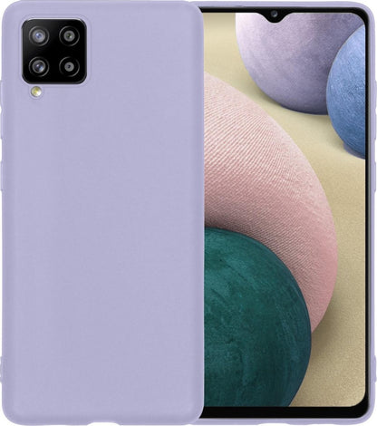 Samsung A12 Hoesje Siliconen Backcover Lichtgewicht - Lila