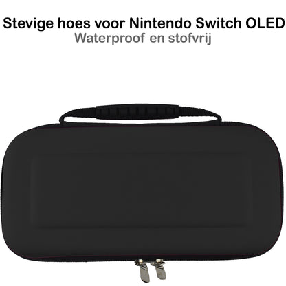 Nintendo Switch OLED Hard Cover Hoes met Spellen ruimte - Zwart