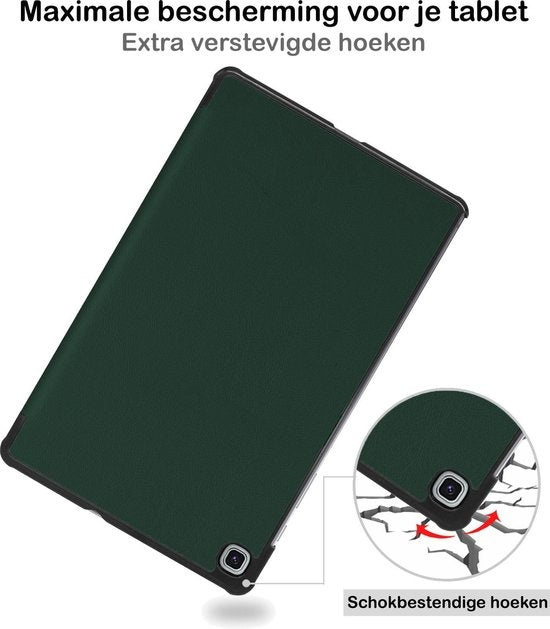 Samsung Galaxy Tab S6 Lite Hoesje Book Case - Donkergroen