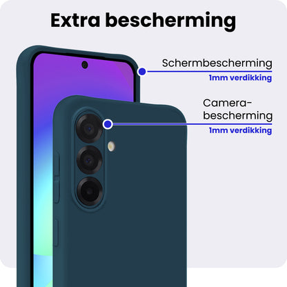 Samsung A56 Hoesje Siliconen Backcover Lichtgewicht - Donkerblauw