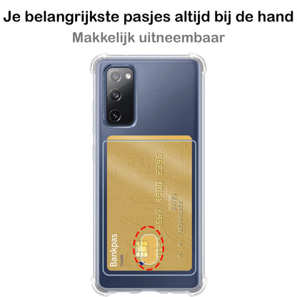 Samsung S20 FE Hoesje met Pasjeshouder Siliconen - Transparant