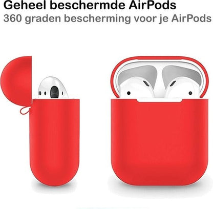 AirPods 2 Hoesje Siliconen Lichtgewicht - Rood