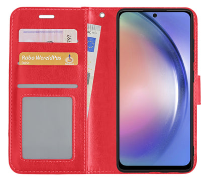 Samsung A54 Hoesje Book Case Kunstleer - Rood