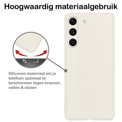 Samsung S23 Hoesje Siliconen Backcover Lichtgewicht - Wit