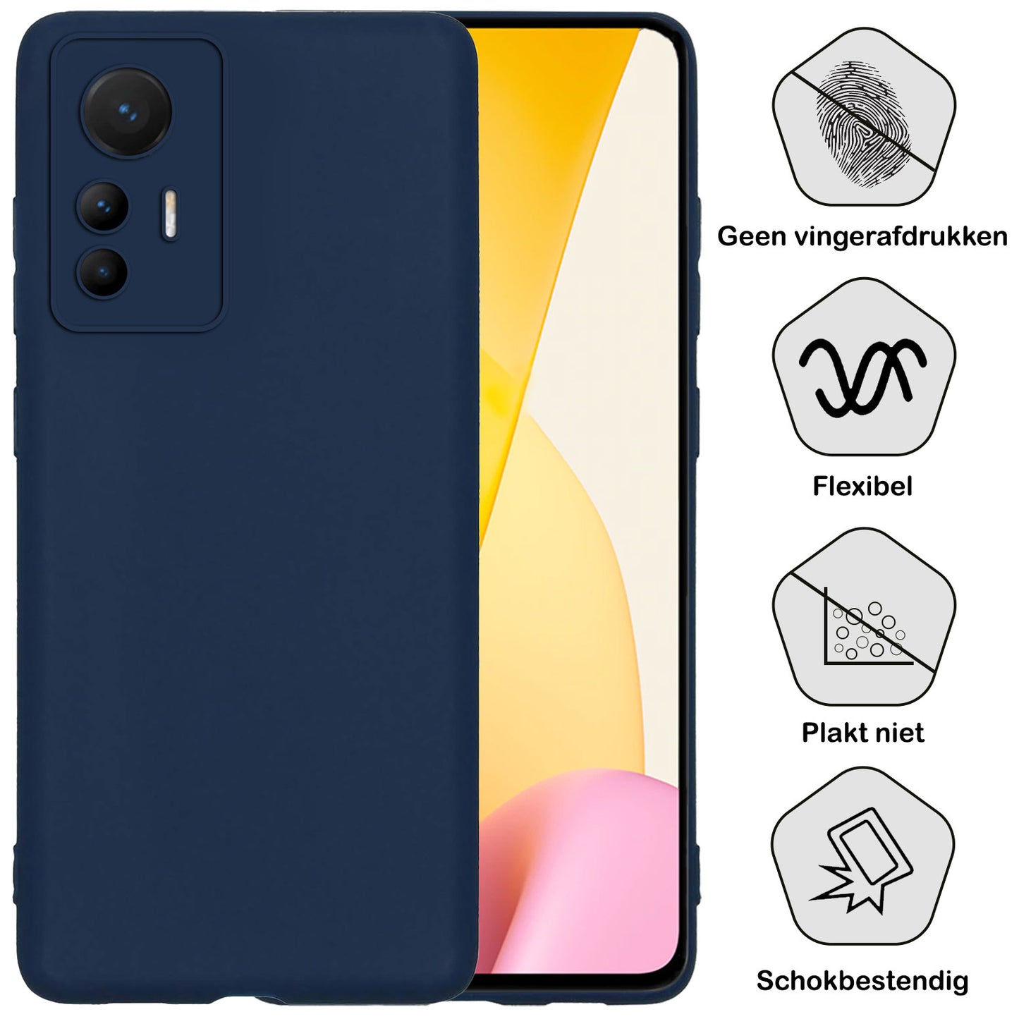 Xiaomi 12 Lite Hoesje Siliconen - Donkerblauw