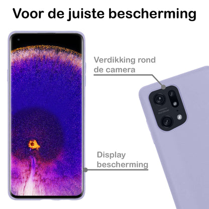 OPPO Find X5 Hoesje Siliconen Backcover Lichtgewicht - Lila