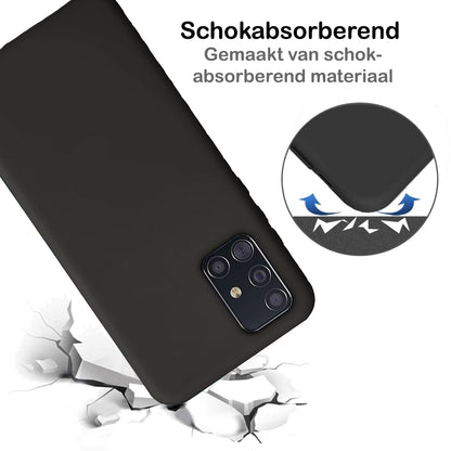 Samsung A51 Hoesje Siliconen Backcover Lichtgewicht - Zwart