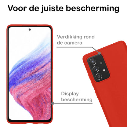 Samsung A53 Hoesje Siliconen Backcover Lichtgewicht - Rood