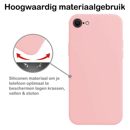 iPhone SE 2022 Hoesje Siliconen Backcover Lichtgewicht - Lichtroze
