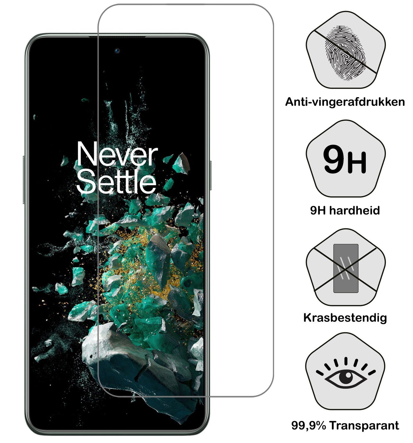 OnePlus 10T Screenprotector Tempered Glass