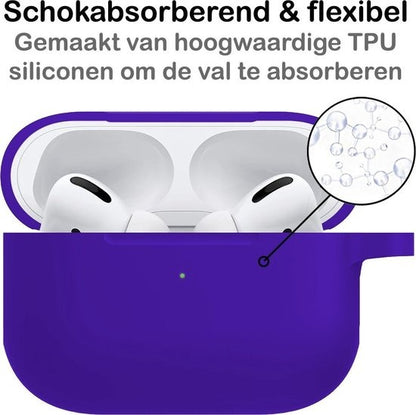 Airpods Pro Hoesje Siliconen met Clip - Donkerblauw