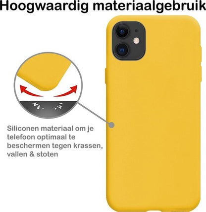 iPhone 11 Hoesje Siliconen Backcover Lichtgewicht - Geel