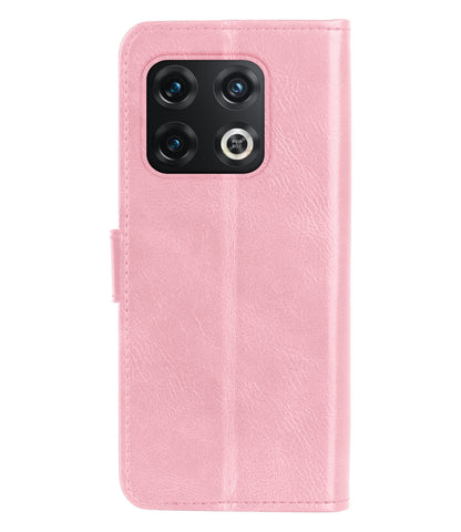OnePlus 10 Pro Hoesje Bookcase Cover met Kaarthouder - Lichtroze
