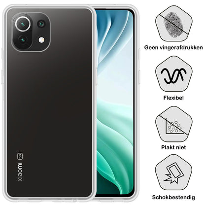 Xiaomi 11 Lite 5G NE Hoesje Siliconen Backcover Lichtgewicht - Transparant