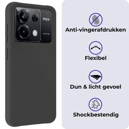 Xiaomi Poco X6 Hoesje Siliconen Backcover Lichtgewicht - Zwart