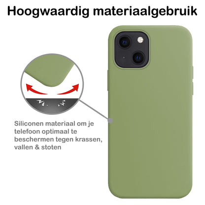 iPhone 13 Mini Hoesje Siliconen Backcover Lichtgewicht - Groen
