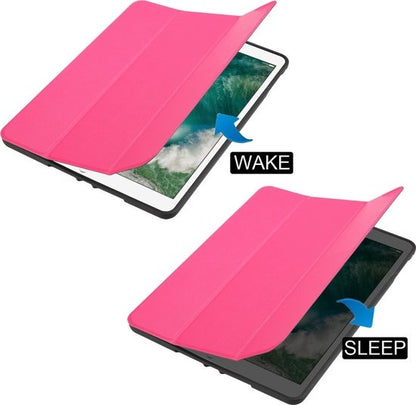 iPad 2018 Trifold Bookcase Hoes - Donkerroze