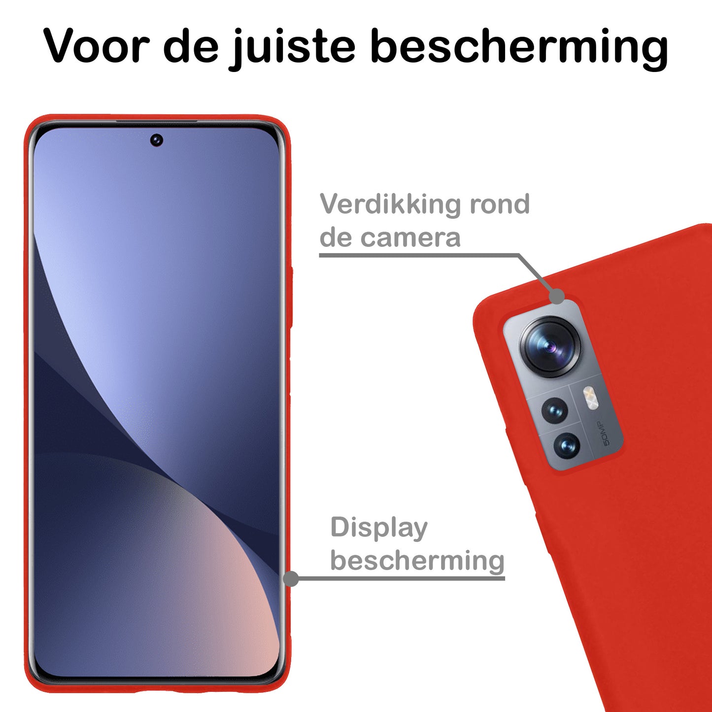 Xiaomi 12 Pro Hoesje Siliconen - Rood