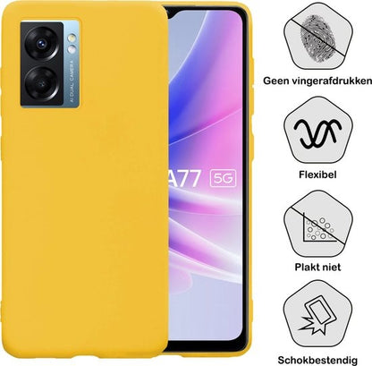 OPPO A77 Hoesje Siliconen Backcover Lichtgewicht - Geel