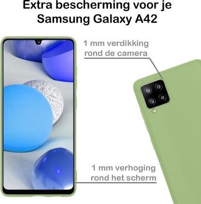 Samsung A42 Hoesje Siliconen Backcover Lichtgewicht - Groen