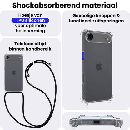 iPhone Air Hoesje met Koord Backcover Shockproof - Transparant