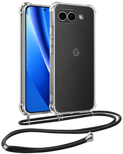 Google Pixel 10a Hoesje met Koord Backcover Shockproof - Transparant