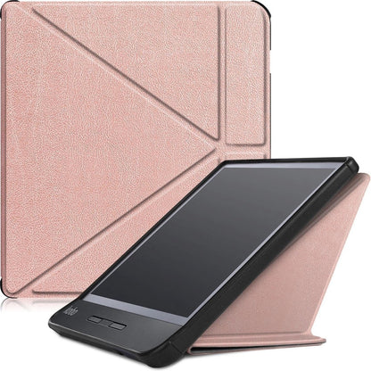 Kobo Libra H2O Trifold Bookcase Hoes - Rosé Goud