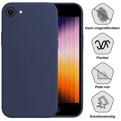 iPhone SE 2022 Hoesje Siliconen Backcover Lichtgewicht - Donkerblauw