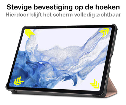 Samsung Galaxy Tab S8 Ultra Trifold Bookcase Hoes - Rosé goud