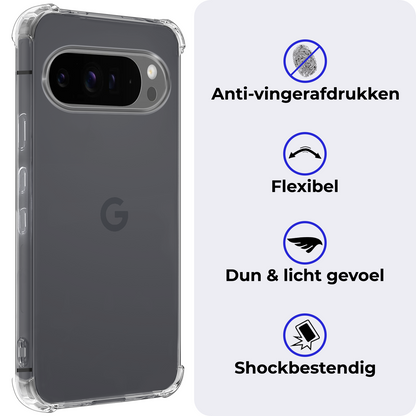 Google Pixel 9 Pro XL Hoesje Shockproof Backcover Siliconen - Transparant