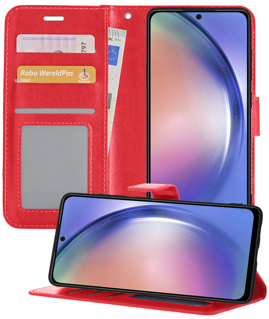 Samsung A54 Hoesje Book Case Kunstleer - Rood