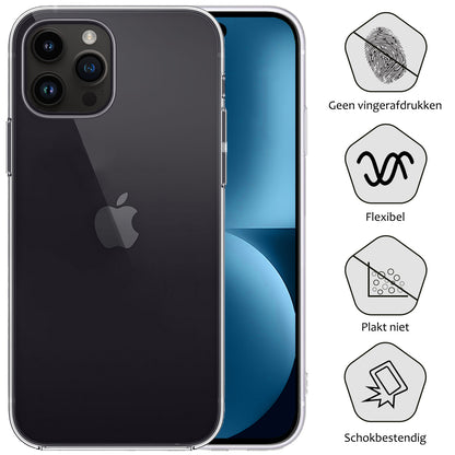 iPhone 15 Pro Hoesje Siliconen Backcover Lichtgewicht - Transparant