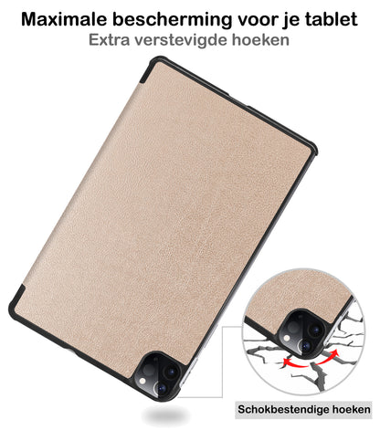 iPad Pro 2022 (11 inch) Trifold Bookcase Hoes - Goud