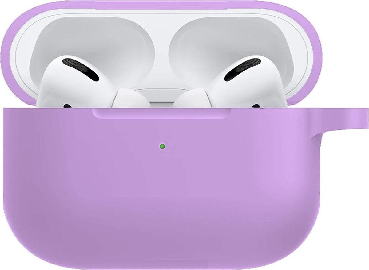 Airpods Pro Hoesje Siliconen met Clip - Lila