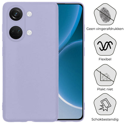 OnePlus Nord 3 Hoesje Siliconen Backcover Lichtgewicht - Lila