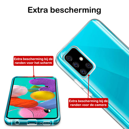 Samsung A51 Hoesje Siliconen Backcover Lichtgewicht - Zwart